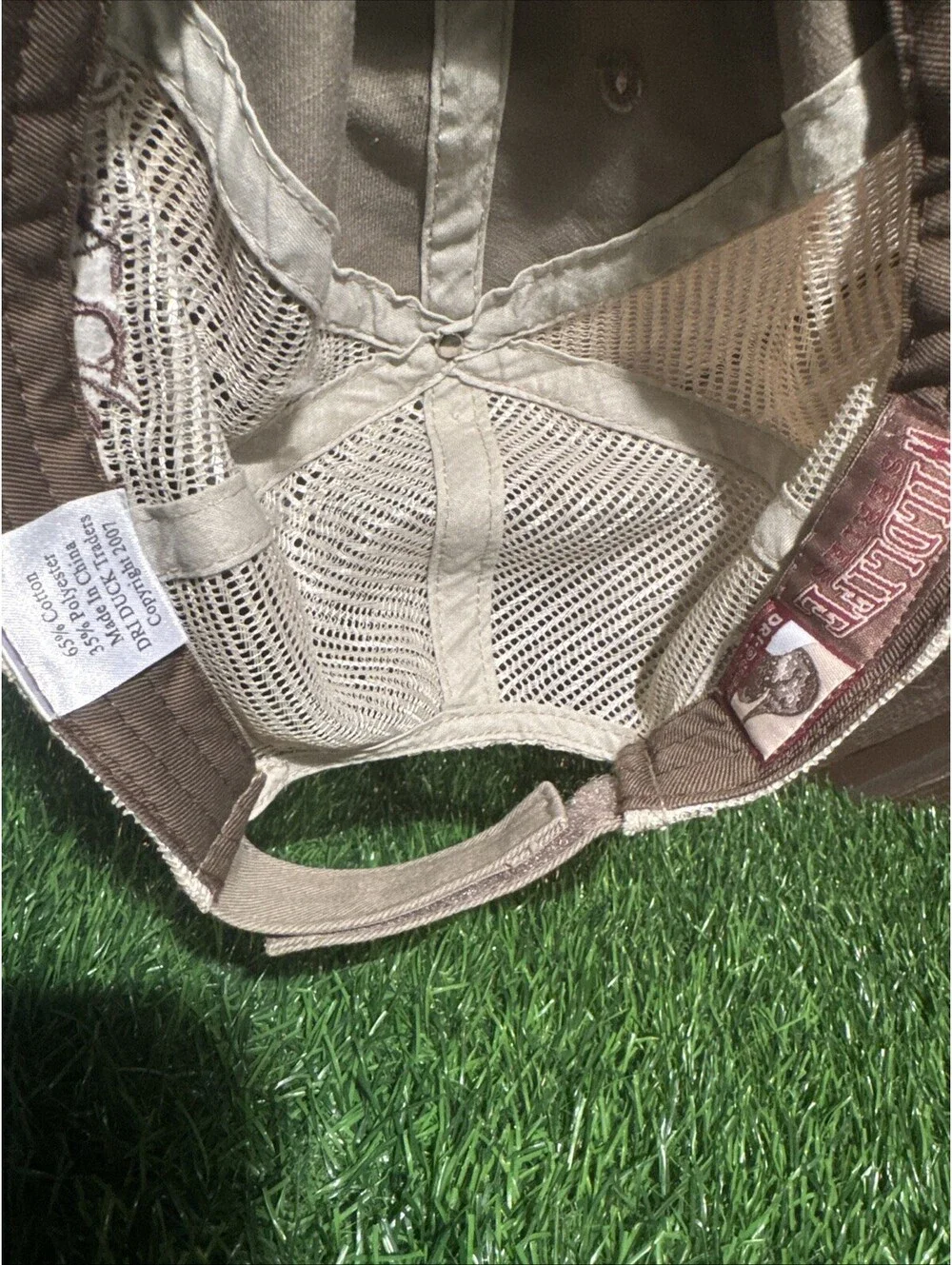 Dri Duck Whitetail Deer Hat Trucker Cap Mesh Back Embroidered Wildlife Khaki